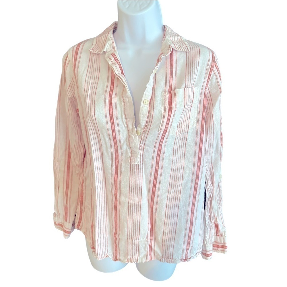 Per Se | Linen Blend Pullover Tunic Shirt